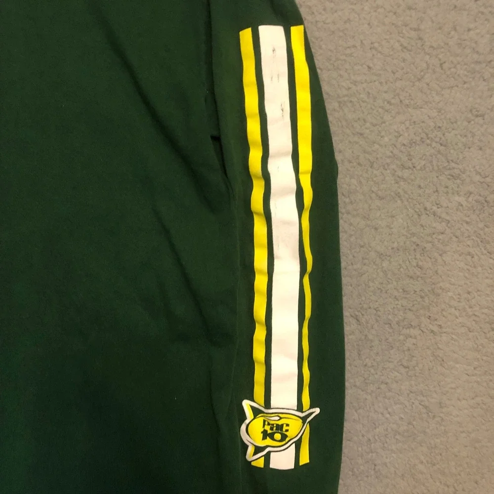 Vtg Nike Oregon Ducks Center Swoosh Check Football Long Sleeve‎ Green XL NCAA